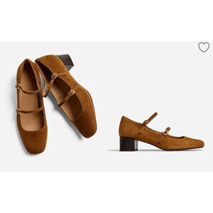 Madewell Womens $148 The Nettie Heeled Mary Jane Walnut Size 7.5 NR787